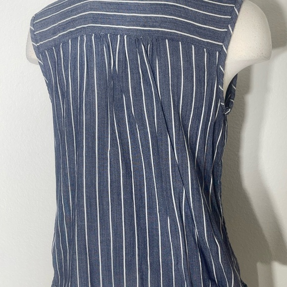 Old navy sleeveless button up cocoon top navy stripe xs nautical preppy beach - Picture 6 of 7